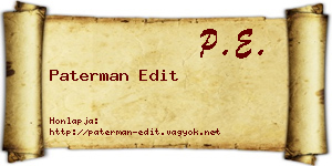 Paterman Edit névjegykártya